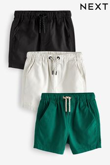 Black/Putty/Green Pull On Shorts 3 Pack (3mths-7yrs) (600101) | €23 - €31