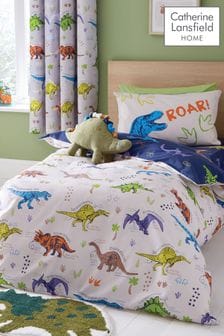Catherine Lansfield Natural Prehistoric Dinosaurs Reversible Duvet Cover Set (600639) | AED89 - AED111