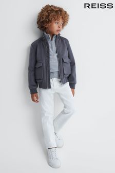 Reiss Airforce Blue Shuffle Junior Wool Blend Zip-Through Jacket (600841) | OMR59