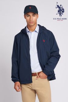 Синий - Мужское пальто на молнии с капюшоном U.S. Polo Assn. (600945) | €105
