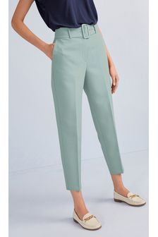 Elegantne hlače z zoženimi hlačnicami in pasom (600968) | €16