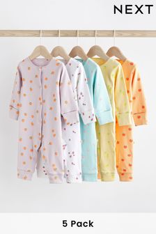 Bunt - Baby Fußlose Pyjama-Sets mit Obstprint im 5er-Pack (0 Monate bis 2 Jahre) (601036) | 44 € - 47 €
