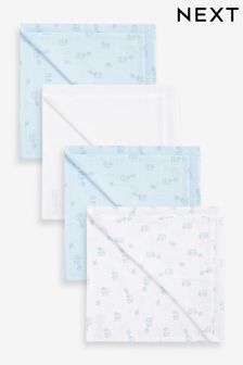 Blue Elephant Baby Muslin Cloths 4 Packs (601066) | OMR5 - OMR6