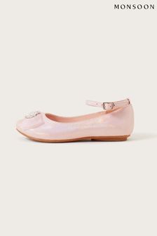 Monsoon Pink Jewel Organza Bow Ballerina Flats (601336) | $47 - $55