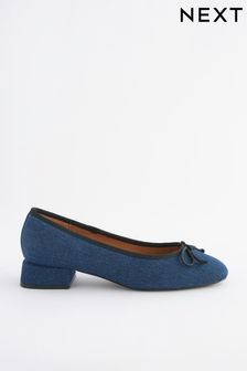 Denim Forever Comfort Block Heel Ballerina Shoes (601574) | $38