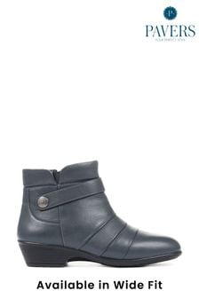 Pavers Navy Womens Leather Ladies Ankle Boots (601586) | SGD 97
