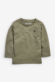 Khaki Green Long Sleeve Plain T-Shirt (3mths-7yrs) (601691) | €3 - €3.50