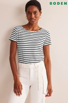 Boden Black Ava Short Sleeve Breton T-Shirt (601930) | kr325