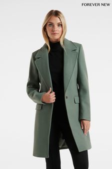 Forever New Green Kellie Single Breasted Coat (602489) | $178