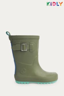 Green - Kidly Rain Boots With Binding (602566) | kr400