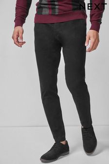 שחור - מכנסי כותנה צרים - מכנסי צ'ינו סטרץ' (603338) | ‏76 ‏₪