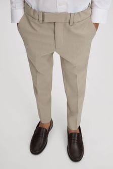 Reiss Stone Fine Junior Wool Side Adjusters Trousers (603432) | 382 QAR