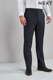 Navy Blue Regular Fit Stretch Formal Trousers (603745) | 121 QAR