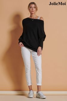 Jolie Moi Black Oversize Asymmetric Knitted Jumper (603760) | €64
