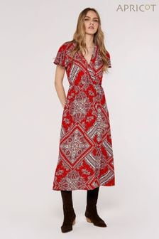 Apricot Red Scarf Print Midaxi Dress (603902) | $69