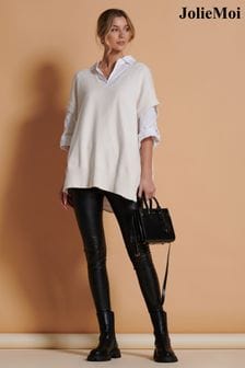 Jolie Moi Cream Button Side Knitted Vest (603928) | €24