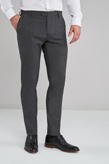 Charcoal Grey Skinny Fit Textured Trousers (604443) | €15.50