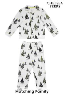 Chelsea Peers White Kids Organic Cotton Tree Print Long Pyjama Set (604554) | €58