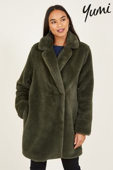 Yumi Green Faux Fur Coat (605061) | 475 zł