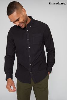 Threadbare Black Long Sleeve Soft Feel Cotton Blend Shirt (605228) | 139 QAR