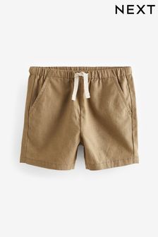 Marrón tostado - Pantalones cortos sin cordones de mezcla de lino (3 meses - 7 años) (605412) | 9 € - 12 €