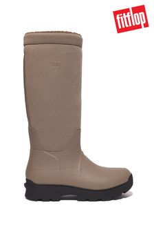 FitFlop Wonderwelly ATB Fleece-Lined Roll-Down Brown Rain Boots (605726) | €88