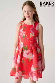 Кораллово-розовый - Платье с цветочным принтом Baker By Ted Baker Airtex (605881) | €58 - €67