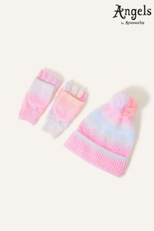Angels by Accessorize Girls Natural Rainbow Hat and Gloves Set (606252) | ₪ 102 - ₪ 105
