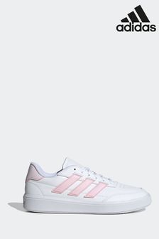 adidas White/Pink Court Block Trainers (606402) | HK$514