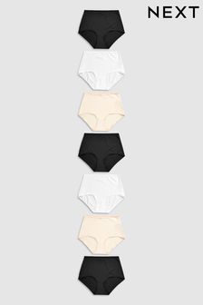 Black/White/Nude Full Brief Microfibre Knickers 7 Pack (606434) | TRY 491