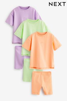 Фіолетовий/Зелений/Помаранчевий - Набір з 3 піжам з шортами (9 міс.–16 років) (606512) | 784 ₴ - 1 216 ₴