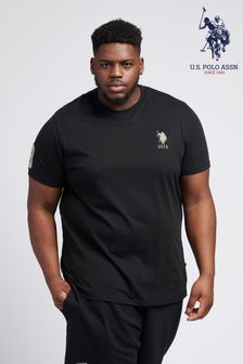 Črna - Moška majica s kratkimi rokavi in logotipom U.S. Polo Assn. Big & Tall Player 3 (606540) | €34