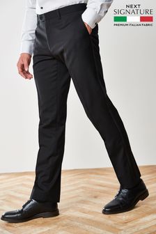 Black Slim Fit Signature Tollegno Fabric Tuxedo Suit: Trousers (606666) | ₪ 270