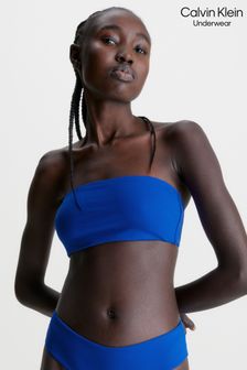 Niebieski - Calvin Klein Archive Bandeau Bikini Top (607096) | 172 zł