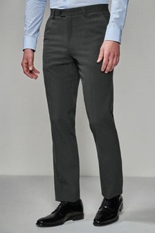 Charcoal Grey Regular Fit Stretch Tonic Suit: Trousers (607434) | €14