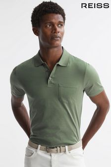 Reiss Fern Green Austin Short Sleeve Polo T-Shirt (608020) | $166
