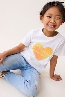 Yellow Heart Sequin T-Shirt (3-16yrs) (608283) | €14 - €21