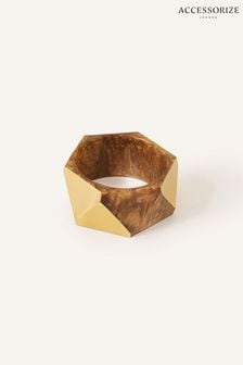 Accessorize Brown Metal Resin Mixed Bangle (608997) | €10