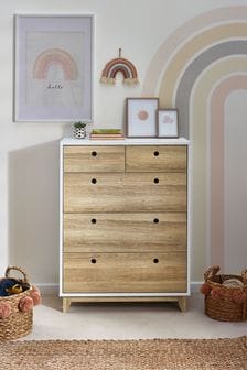 White/Wood Effect Parker Kids Nursery Multi Chest of Drawers (609302) | €430