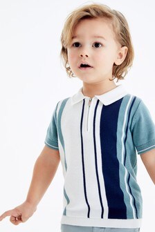 Polo en maille à rayures verticales (3 mois - 7 ans)