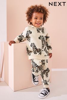Ecru zebră - Set bluză Imprimeuri Character și pantaloni de trening cu Pantaloni de sport pe Imprimeuri  (3 luni - 7 ani) (609486) | 141 LEI - 174 LEI