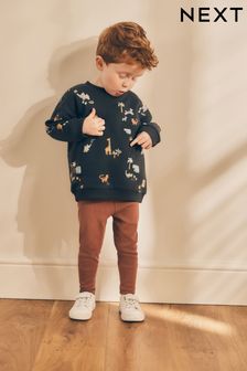 Black/Brown Safari All Over Print Sweatshirt and Legging Set (3mths-7yrs) (609620) | €18 - €24