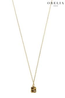 Orelia London 18K Gold Molten & Swarovski Square Charm Necklace (609627) | 34 €
