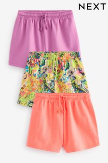 Multi Purple/Coral Pink/Marble Print 3 Pack Shorts (3-16yrs) (609870) | HK$122 - HK$175