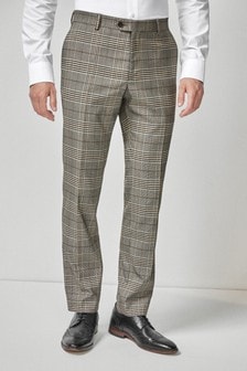 Taupe/Brown Skinny Fit Check Suit: Trousers (609928) | €15