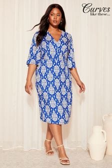 Curves Like These Flutter Sleeve Midi Dress