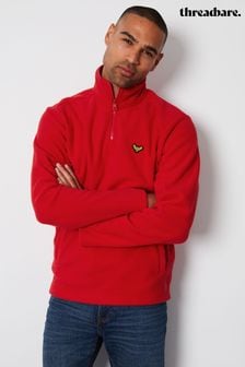 Threadbare Red 1/4 Zip Fleece Sweatshirt (610343) | $44