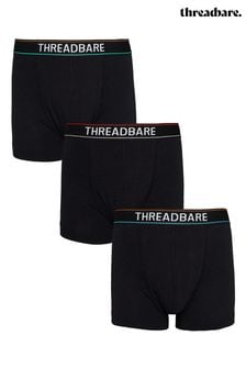 Threadbare Black Chrome Hipster Trunks 3 Pack (610608) | $31