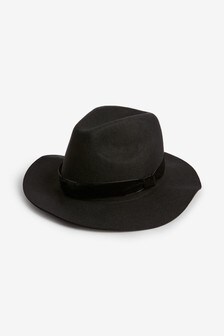 women's black fedora hat uk