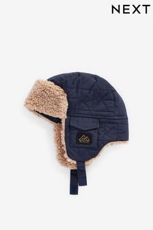 Navy Blue Quilted Trapper Hat (1-16yrs) (610741) | OMR3 - OMR4